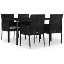 -Delige Tuinset Met Kussens Poly Rattan 5 140 cm tafellengte Zwart