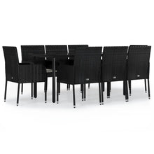 -Delige Tuinset Poly Rattan 9 160 cm tafellengte Zwart