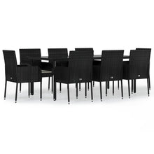 9-Delige Tuinset Poly Rattan 8 200 cm tafellengte Zwart