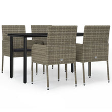-Delige Tuinset Met Kussens Poly Rattan Zwart En 5 140 cm tafellengte Grijs