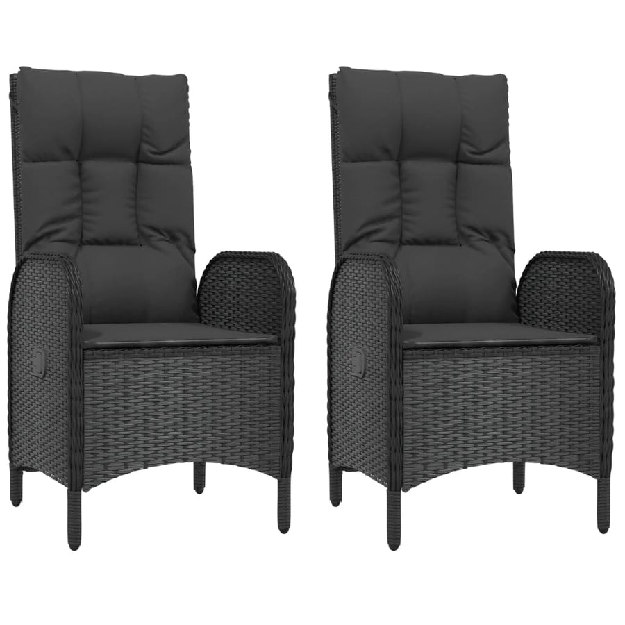 3-Delige Tuinset Met Kussens Poly Rattan Zwart 1