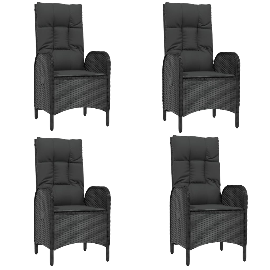 5-Delige Tuinset Met Kussens Poly Rattan Zwart 1
