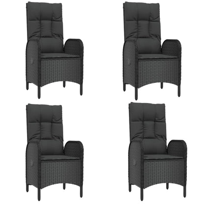 5-Delige Tuinset Met Kussens Poly Rattan Zwart 1