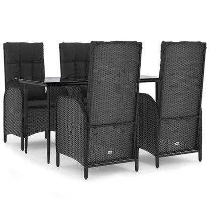 5-Delige Tuinset Met Kussens Poly Rattan Zwart 1