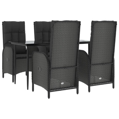 5-Delige Tuinset Met Kussens Poly Rattan Zwart 1