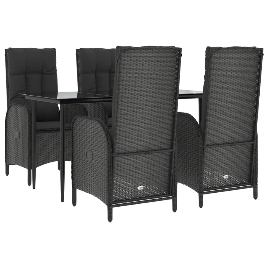 5-Delige Tuinset Met Kussens Poly Rattan Zwart 1