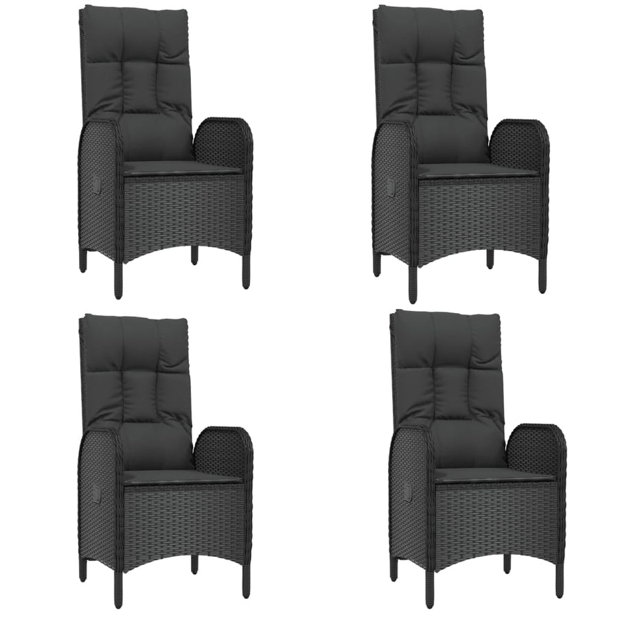 5-Delige Tuinset Met Kussens Poly Rattan Zwart 1