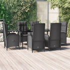 Tuinset 7-delig poly rattan zwart