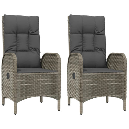 3-Delige Tuinset Met Kussens Poly Rattan Zwart En Grijs 1