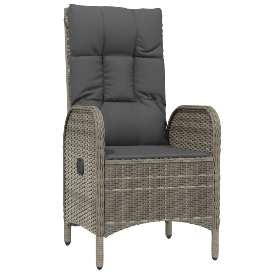 3-Delige Tuinset Met Kussens Poly Rattan Zwart En Grijs 1