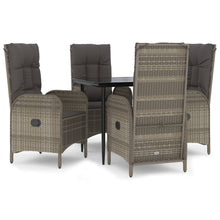 5-Delige Tuinset Met Kussens Poly Rattan Zwart En Grijs 1