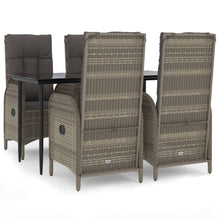 5-Delige Tuinset Met Kussens Poly Rattan Zwart En Grijs 1