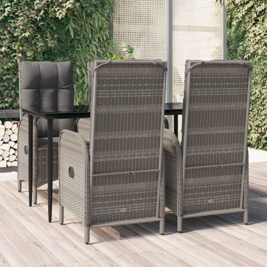 5-Delige Tuinset Met Kussens Poly Rattan Zwart En Grijs 1