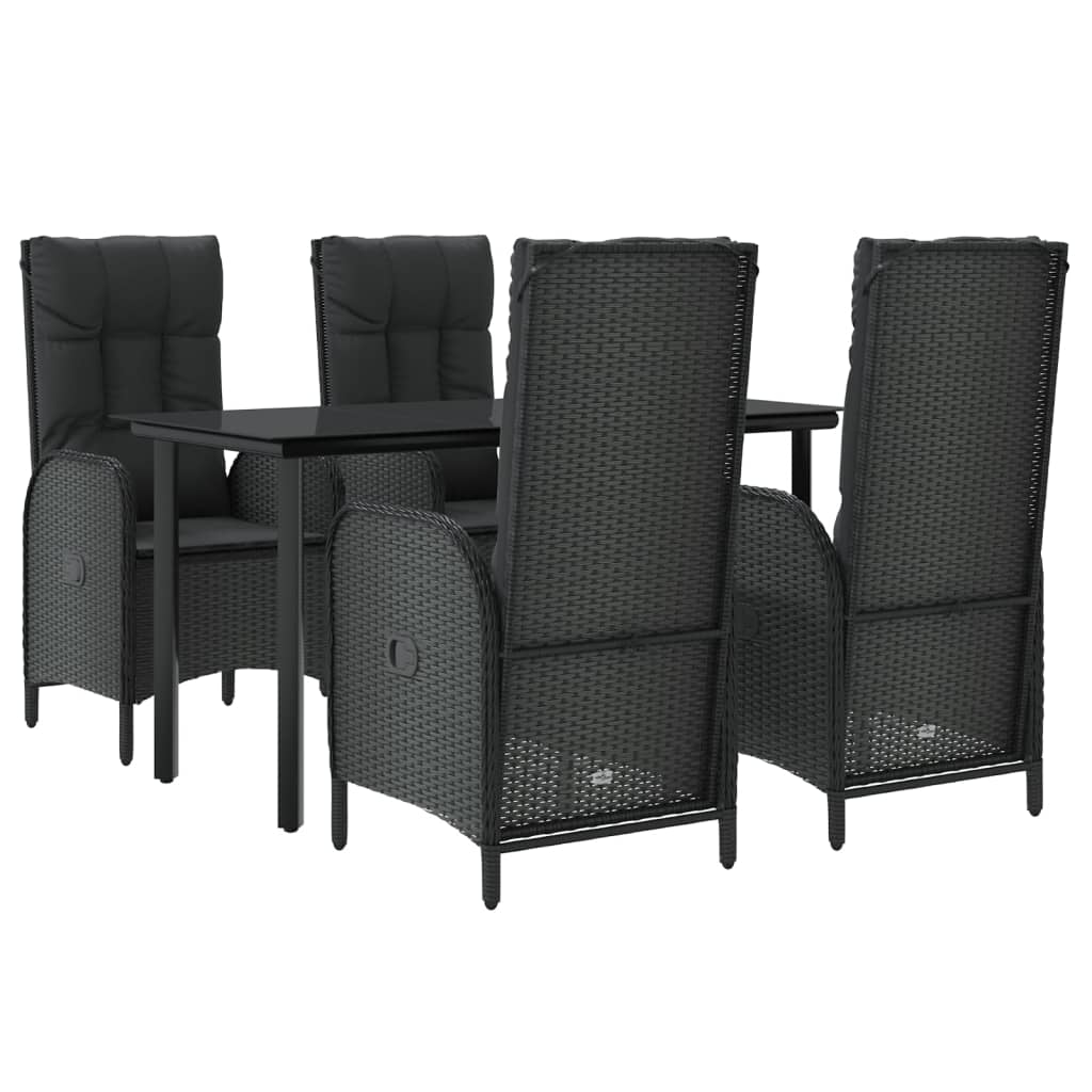 5-Delige Tuinset Met Kussens Poly Rattan Zwart 1