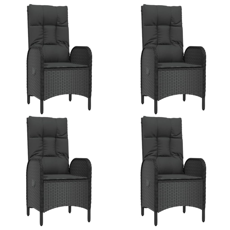 5-Delige Tuinset Met Kussens Poly Rattan Zwart 1