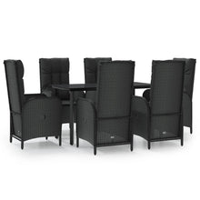 7-Delige Tuinset Met Kussens Poly Rattan Zwart 1