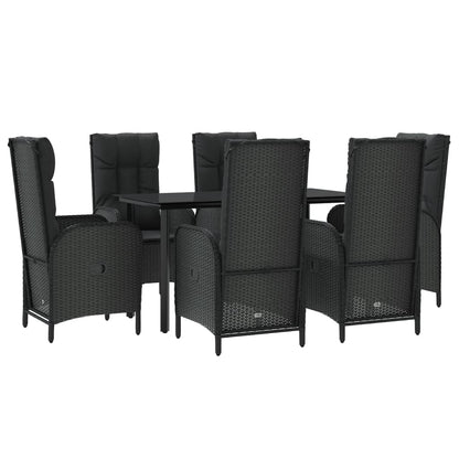 7-Delige Tuinset Met Kussens Poly Rattan Zwart 1