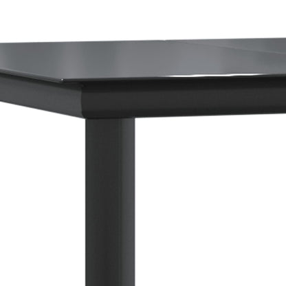 5-Delige Tuinset Met Kussens Poly Rattan Zwart 160 cm tafellengte 4x stoel + Tafel