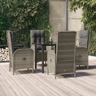 Tuinset 5-delig poly rattan zwart grijs