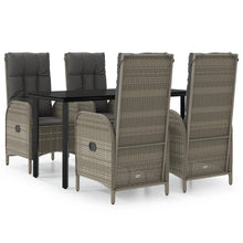 5-Delige Tuinset Met Kussens Poly Rattan Zwart En Grijs 1