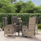 Tuinset poly rattan zwart grijs 4 stoelen tafel