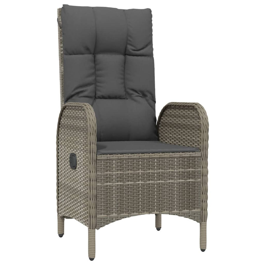 9-Delige Tuinset Met Kussens Poly Rattan Zwart En Grijs 1 200 cm tafellengte