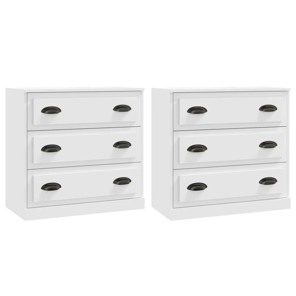 Dressoirs 2 St Bewerkt Hout Wit