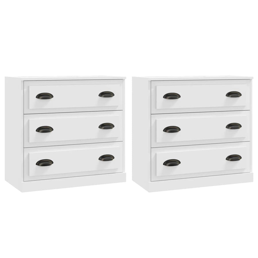 Dressoirs 2 St Bewerkt Hout Wit