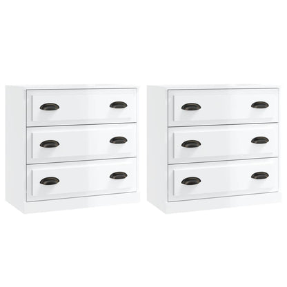 Dressoirs 2 St Bewerkt Hout Hoogglans Wit