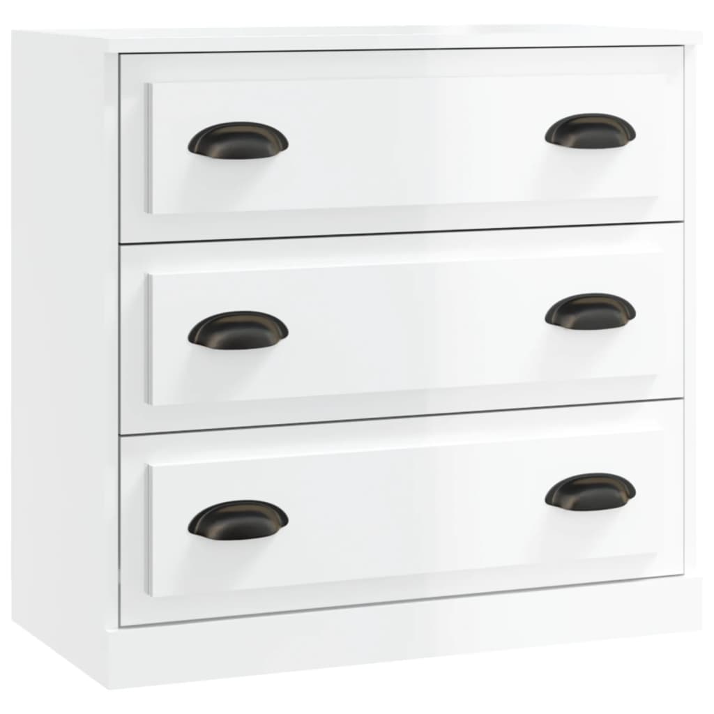 Dressoirs 2 St Bewerkt Hout Hoogglans Wit