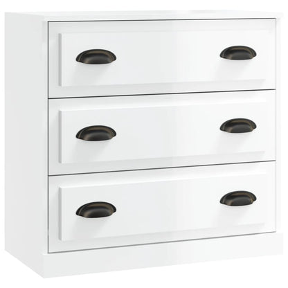 Dressoirs 2 St Bewerkt Hout Hoogglans Wit