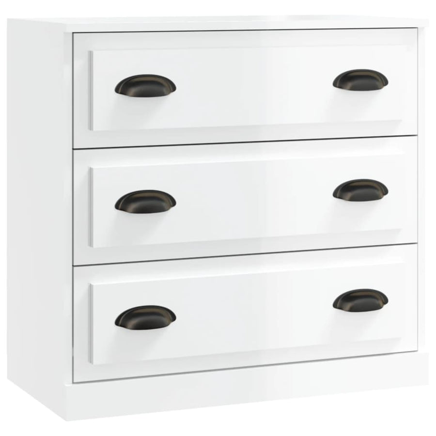 Dressoirs 2 St Bewerkt Hout Hoogglans Wit
