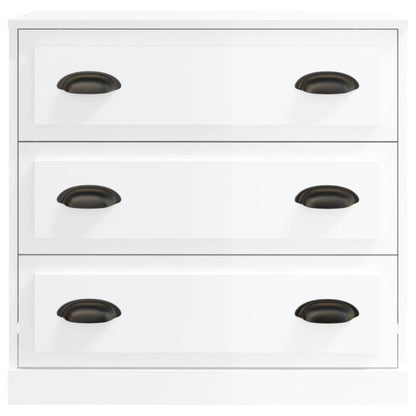 Dressoirs 2 St Bewerkt Hout Hoogglans Wit