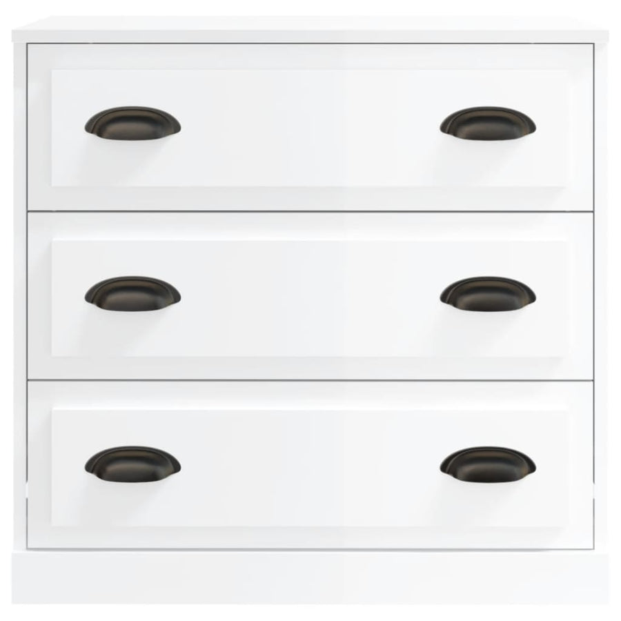Dressoirs 2 St Bewerkt Hout Hoogglans Wit