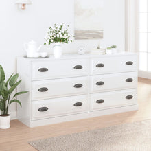 Dressoirs 2 St Bewerkt Hout Hoogglans Wit