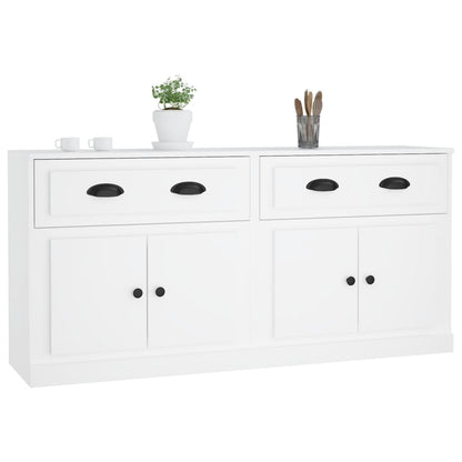 Dressoirs 2 St Bewerkt Hout Wit