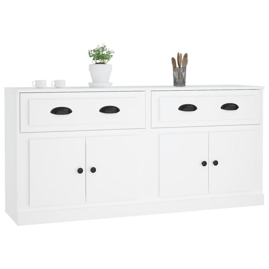 Dressoirs 2 St Bewerkt Hout Wit