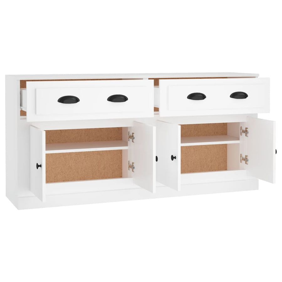Dressoirs 2 St Bewerkt Hout Wit
