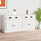 Dressoir bewerkt hout wit 70x35,5x67,5 cm (2 stuks)