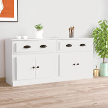 Dressoirs 2 St Bewerkt Hout Wit