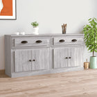 Sideboards 2 pcs distressed wood gray Sonoma oak effect
