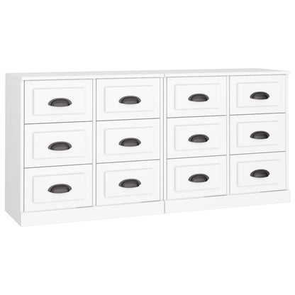 Dressoirs 2 St Bewerkt Hout Wit