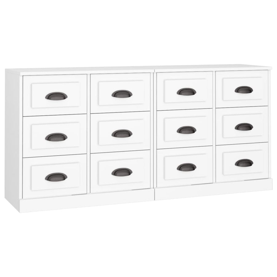 Dressoirs 2 St Bewerkt Hout Wit