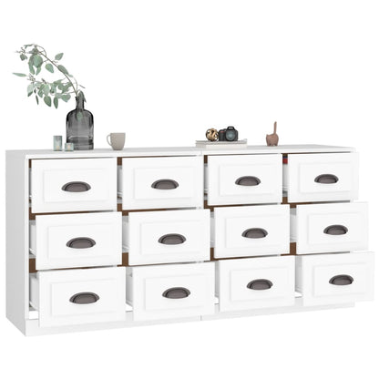 Dressoirs 2 St Bewerkt Hout Wit