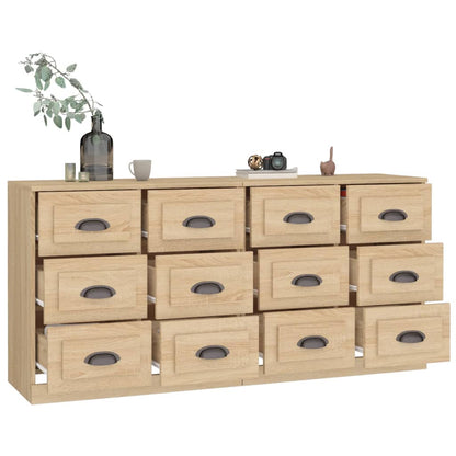 Dressoirs 2 st bewerkt hout sonoma eikenkleurig