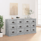 Dressoir bewerkt hout betongrijs 70x35,5x67,5 cm