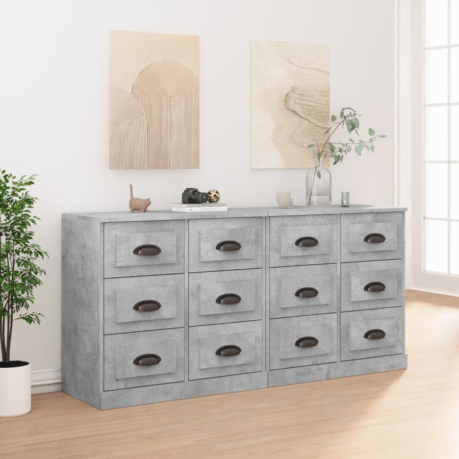 Dressoirs 2 St Bewerkt Hout Betongrijs