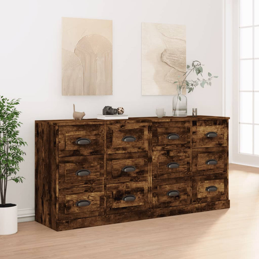 Dressoirs Bewerkt Hout Kleurig Gerookt eiken