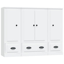 Hoge Kasten 3 St Bewerkt Hout Wit