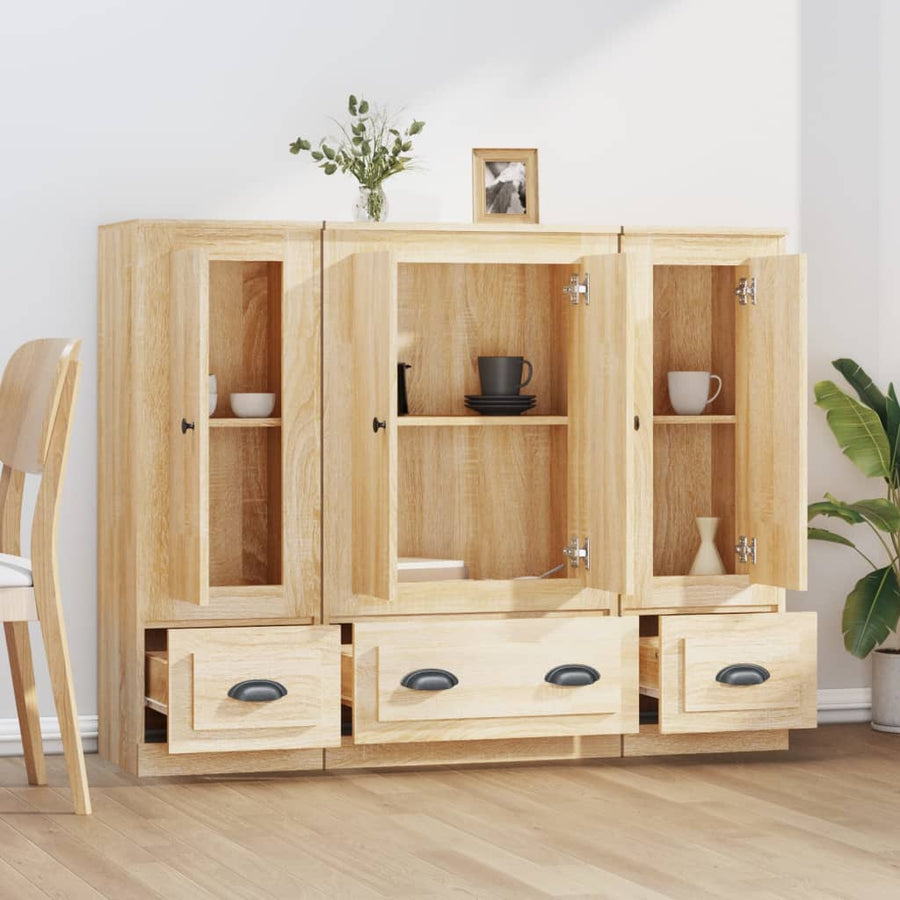 Hoge Kasten Bewerkt Hout Kleurig Sonoma eiken